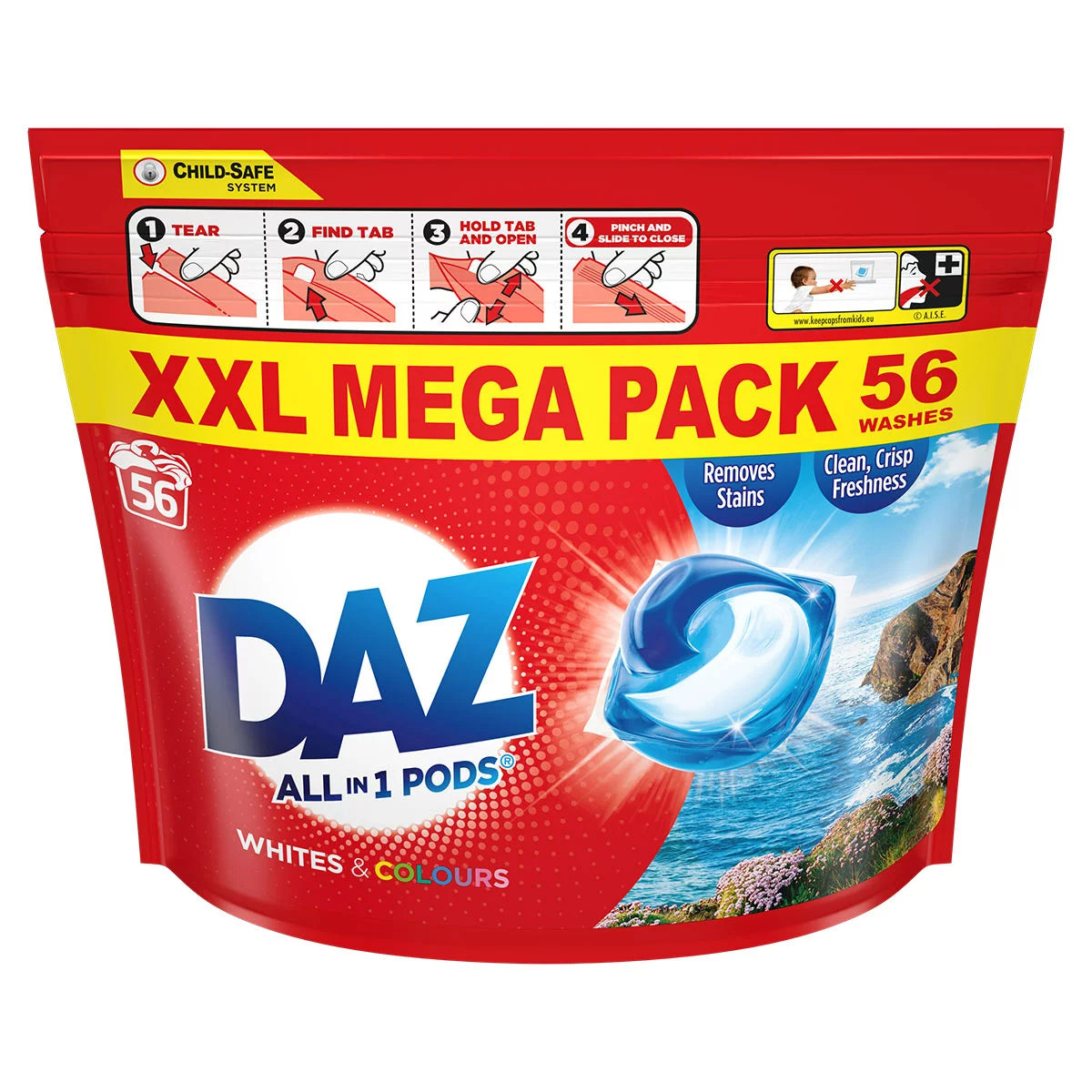 Daz Laundry Liquid Pods & Capsules, 2 x 56 Wash (112 WASH)