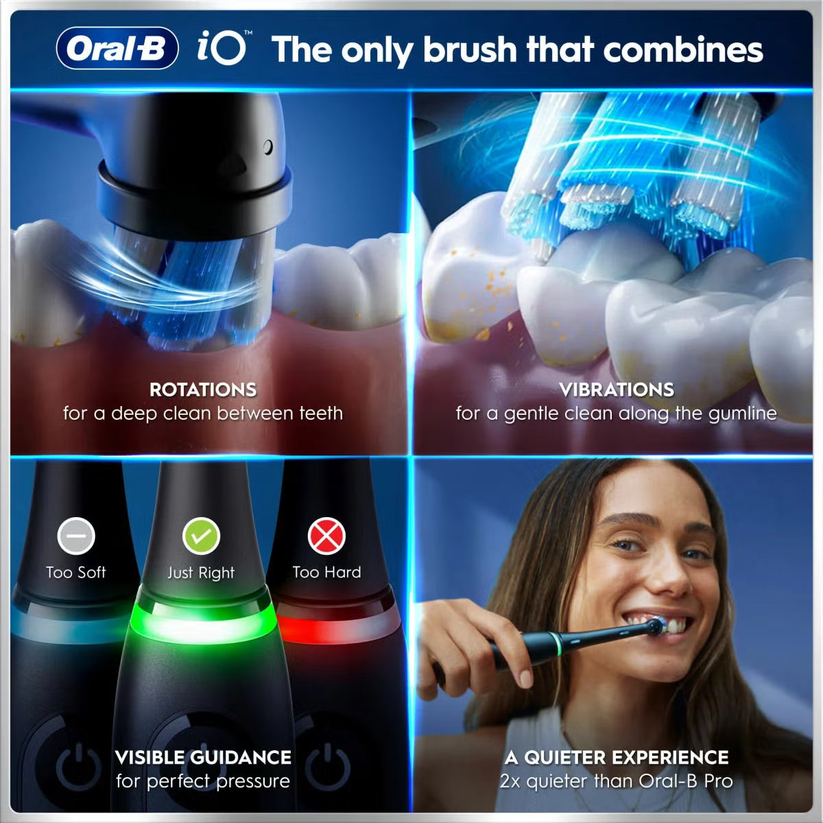 Oral B iO 6 Duo Pack Power Electric Toothbrush in Black Lava & Pink Sand