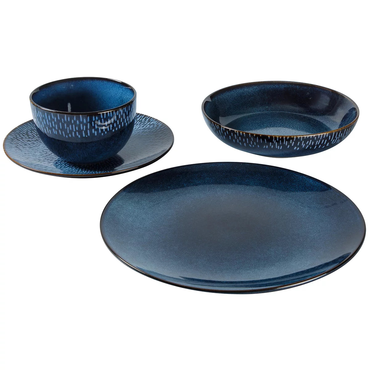 Laurie Gates Catalina Dinnerware Set, 16 Piece in 2 Colours