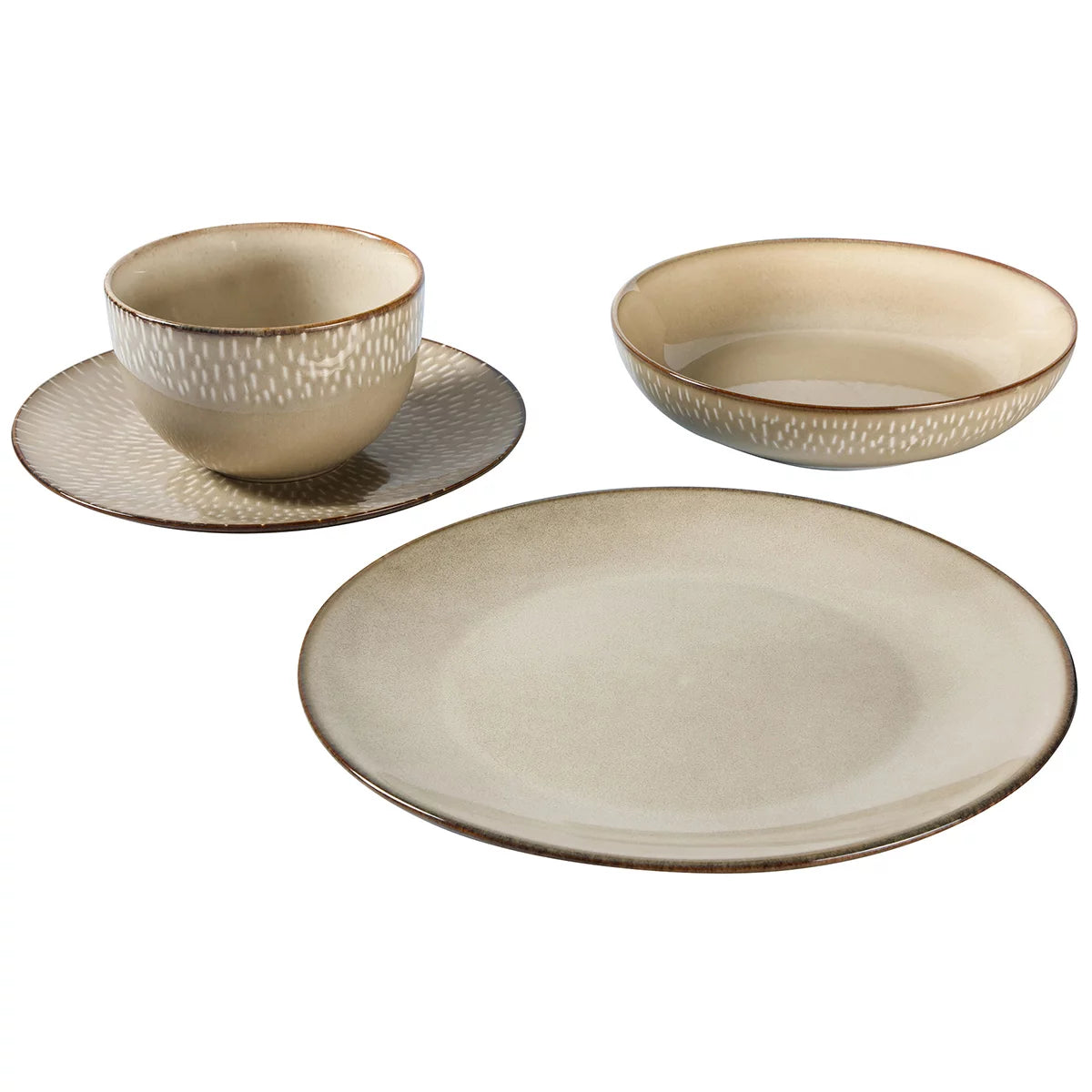 Laurie Gates Catalina Dinnerware Set, 16 Piece in 2 Colours