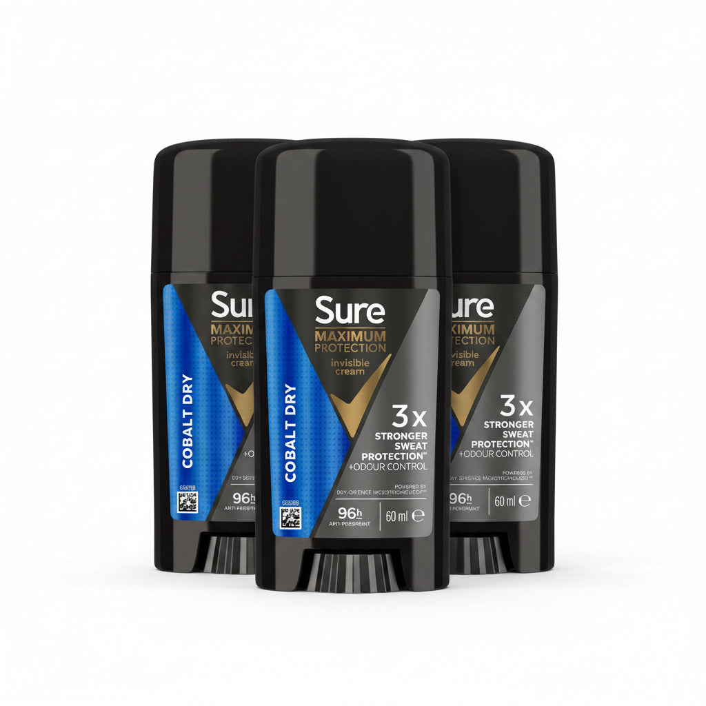 Sure Mens Maximum Protection Anti Perspirant, 3 x 60ml