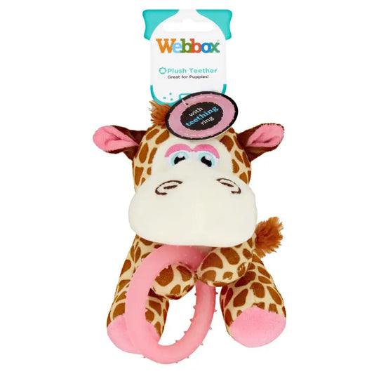 Webbox Puppy Teething Pink Giraffe Dog Toy