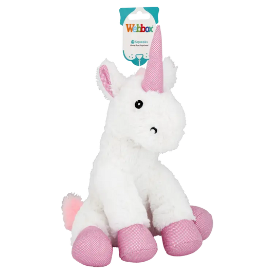 Webbox Pink Unicorn Plush Dog Toy