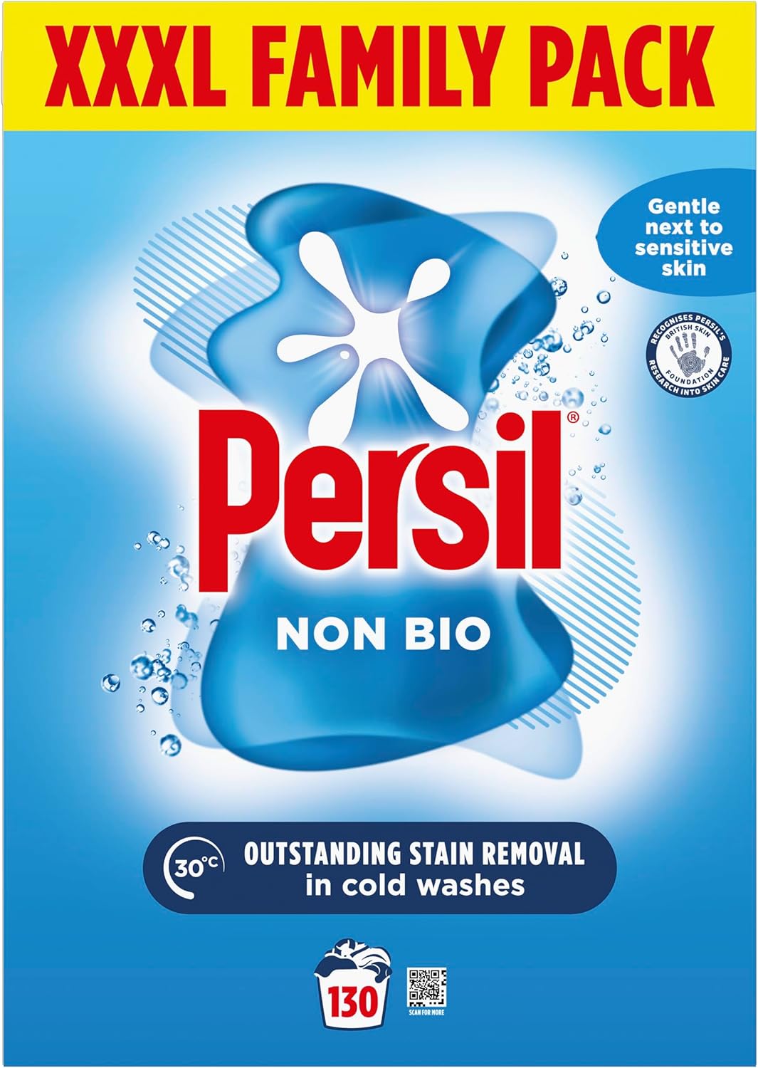 Persil non bio powder, 6.5 kg 130 wash