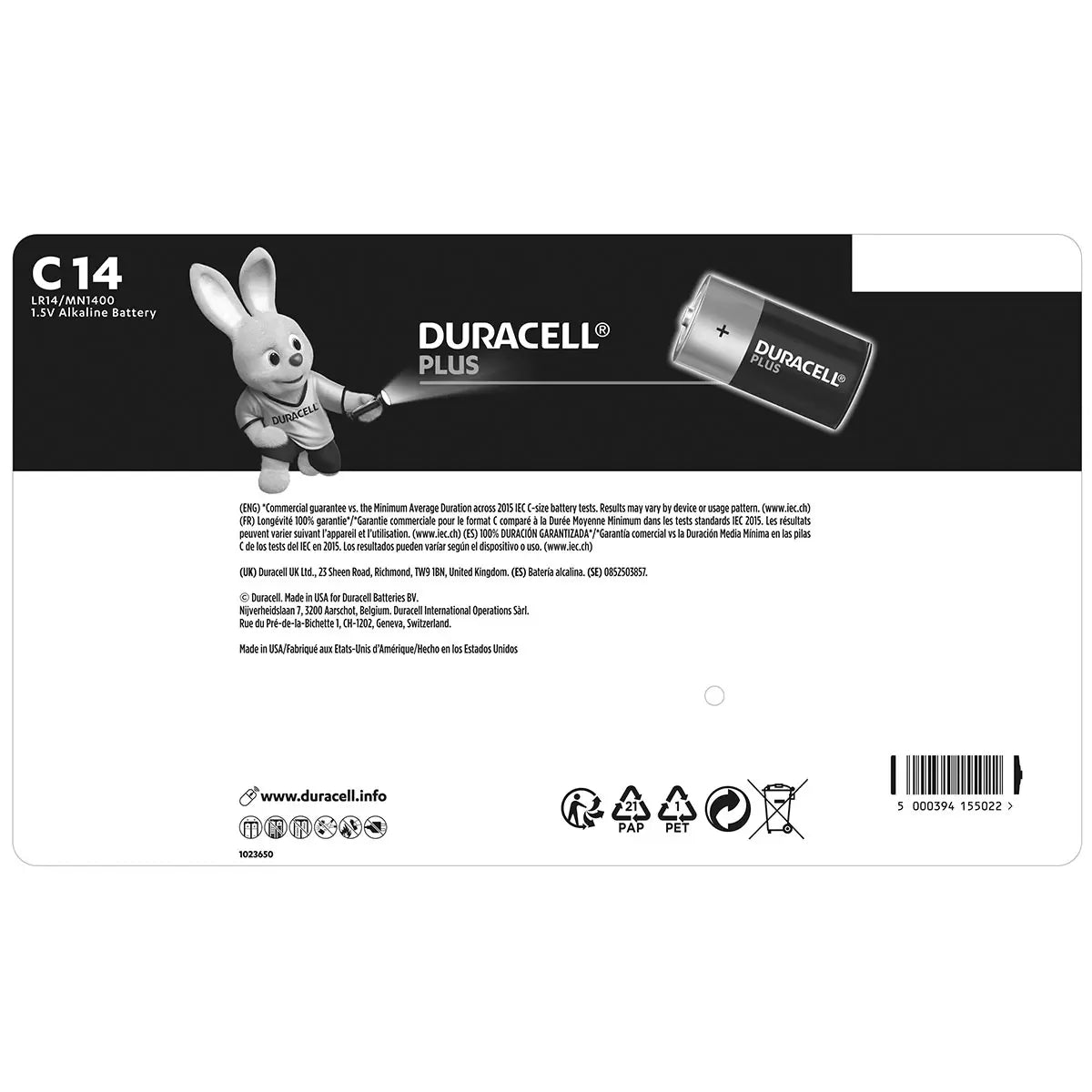 Duracell Plus Power C Batteries - 14 Pack