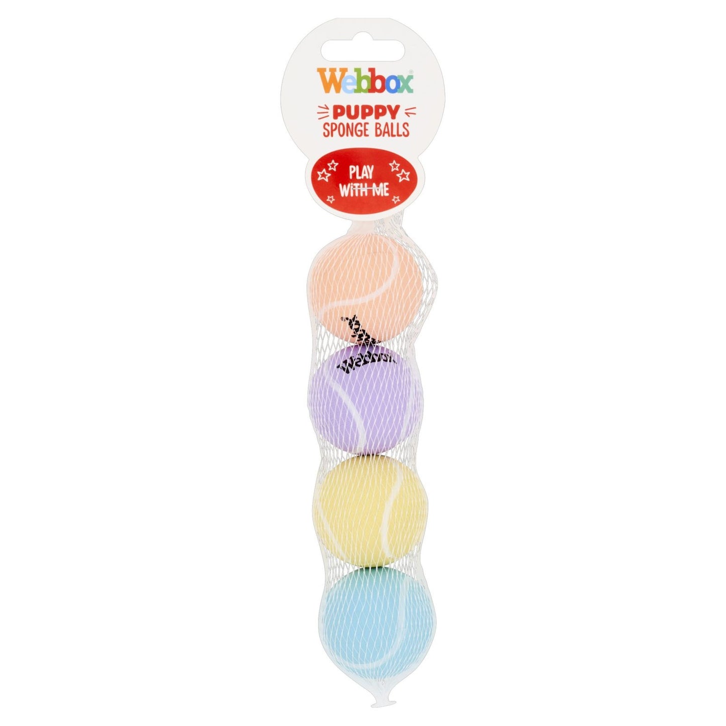 Webbox Puppy Sponge Ball 4 Pack, Puppy Goat Teething Ring, Long Leg Fox, Wildlife Squishys,Plush Unicorn Blue Dog Toy
