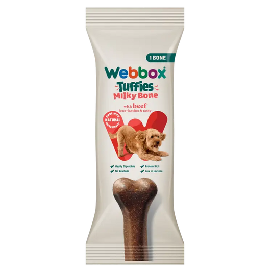 Webbox Tuffies Milky Bone with Beef Dog Treat 90g