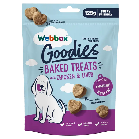 Webbox Goodies Chicken & Liver Baked Dog Treats 125g