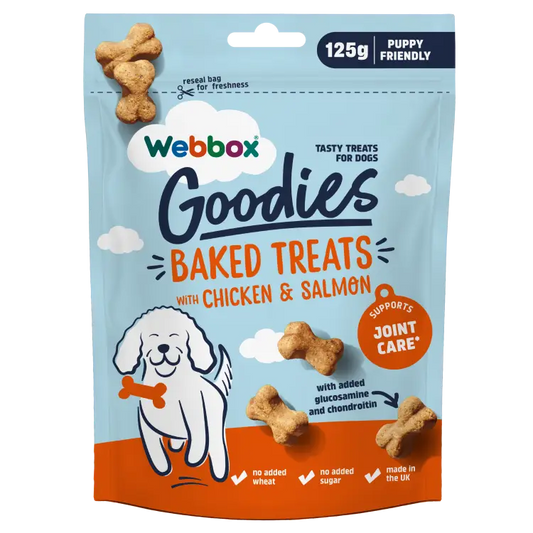 Webbox Goodies Chicken & Salmon Baked Dog Treats 125g