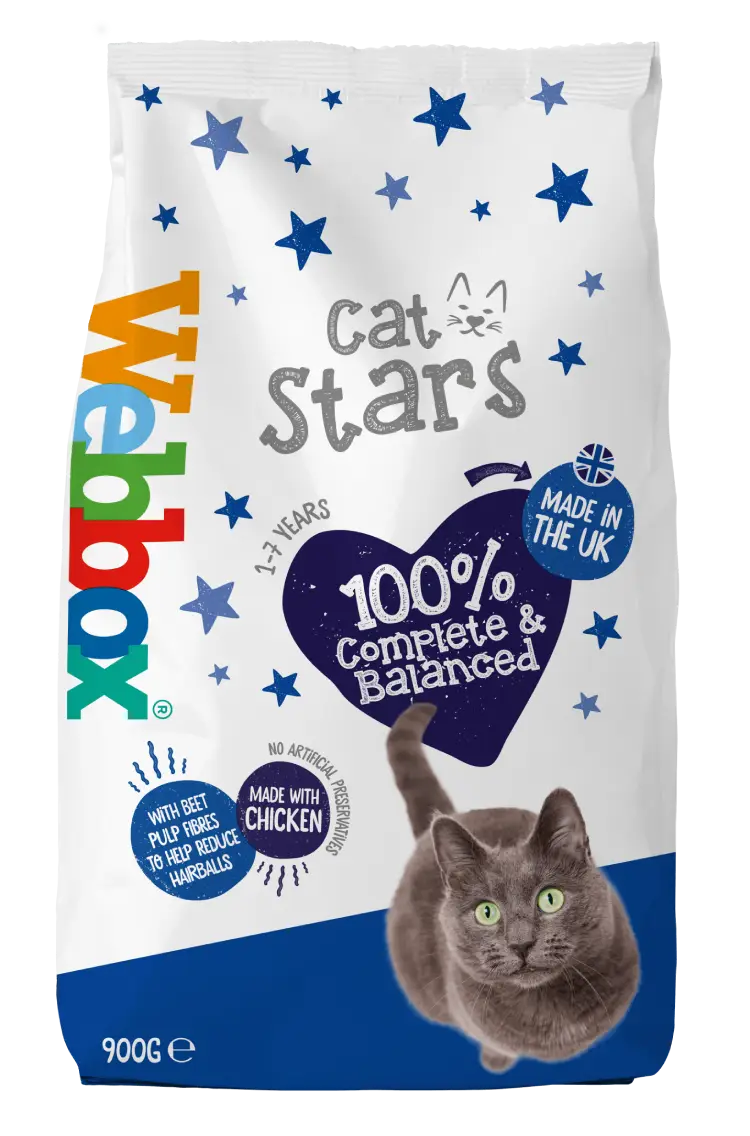 Webbox Cat Stars Chicken Dry Adult Cat Food 900g