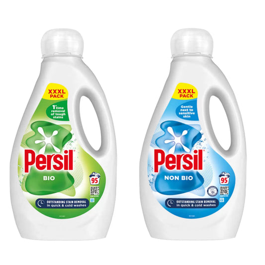 Persil Non Bio & Bio Laundry Liquid, 95 Washes (2.565L)