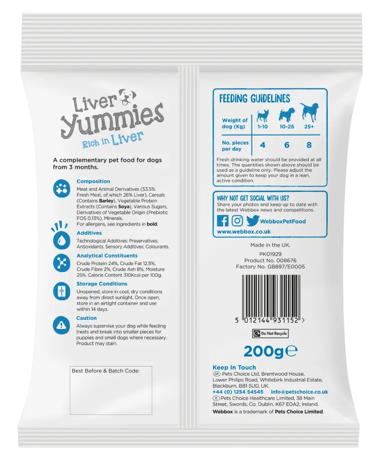 Webbox Liver Yummies Dog Treats 200g