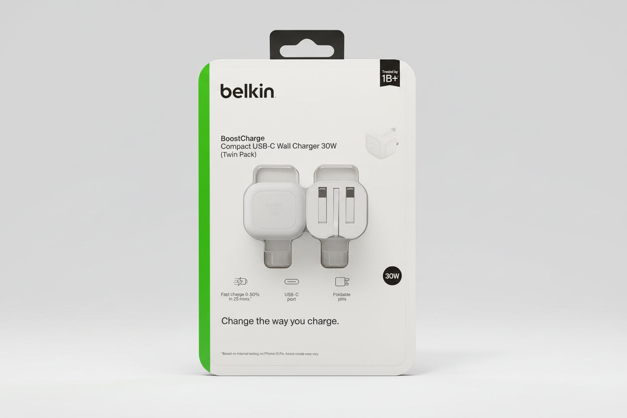 Belkin 30W USB-C Wall Charger 2 Pack