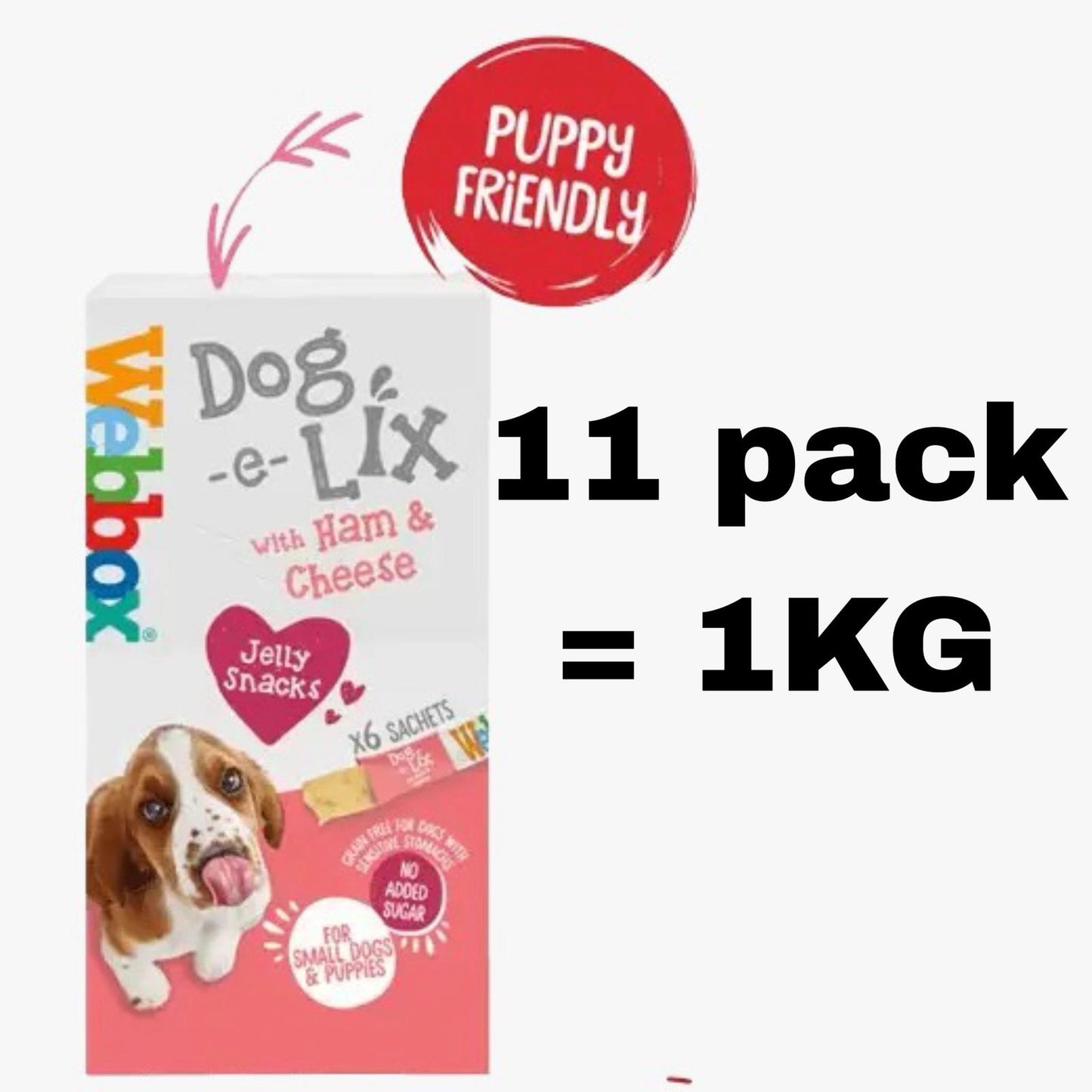 Webbox Dog e Lix with Ham & Cheese Creamy Dog Treats 11x90g