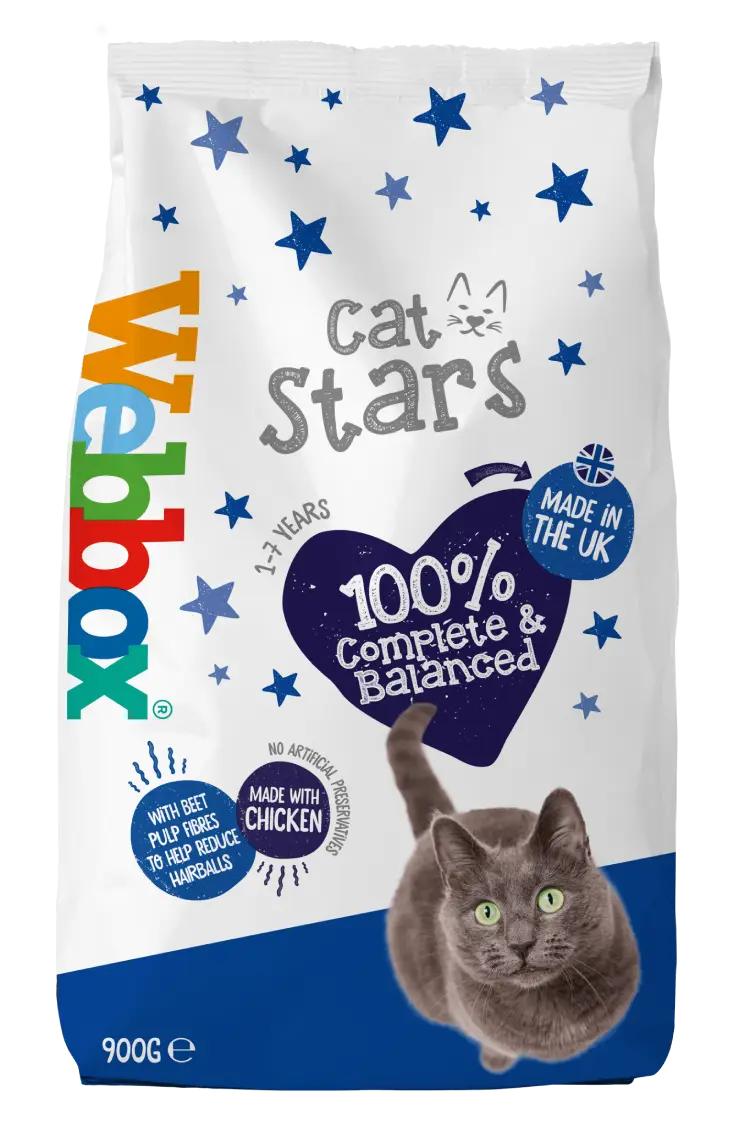 Webbox Naturals Fish & Meat in Jelly Wet 1.2kg & Cat Stars Chicken Dry Adult Cat food 900g (deal)