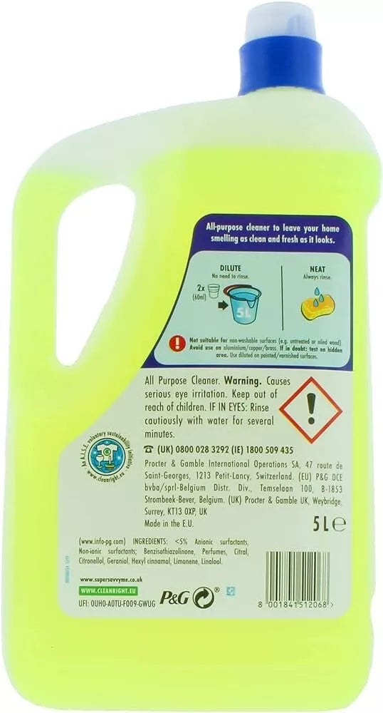Flash Professional Giga Pack All Purpose Liquid Cleaner Crisp Lemons 5 Litre