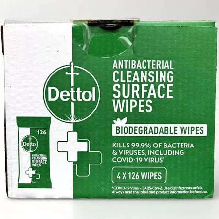 Dettol bio degradable wipes box 4x126PK
