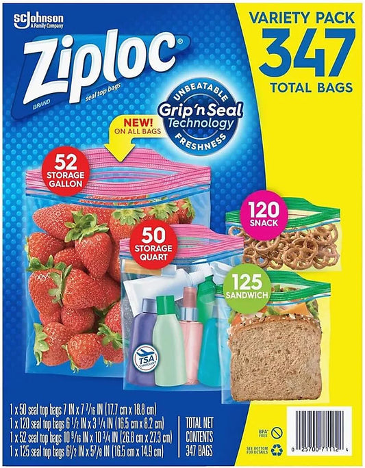 Ziploc Freezer Variety Bags, 347 Pack