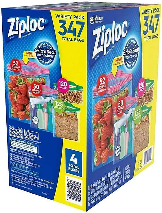Ziploc Freezer Variety Bags, 347 Pack