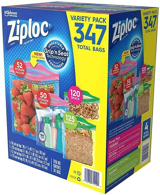 Ziploc Freezer Variety Bags, 347 Pack